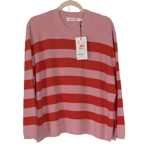 INWEAR Cashmere blend Striped Bright Orange & Soft Pink Women's Sweater NWT